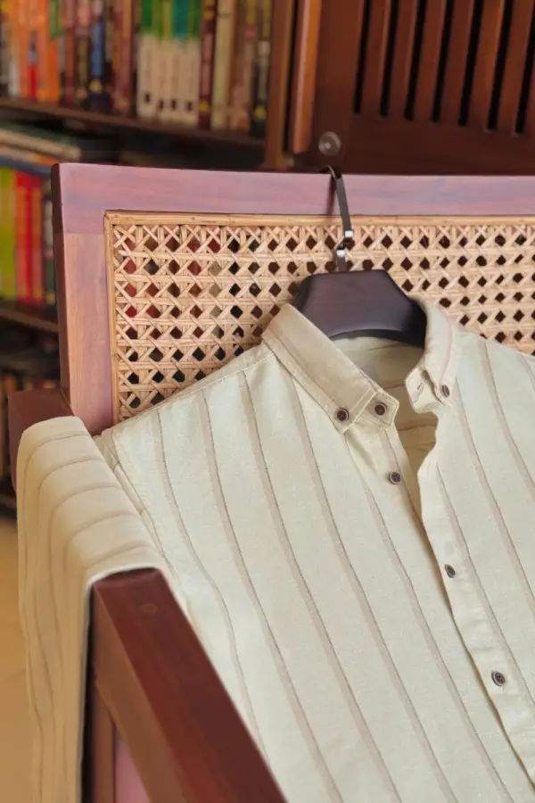 Light Ivory With Brown Check