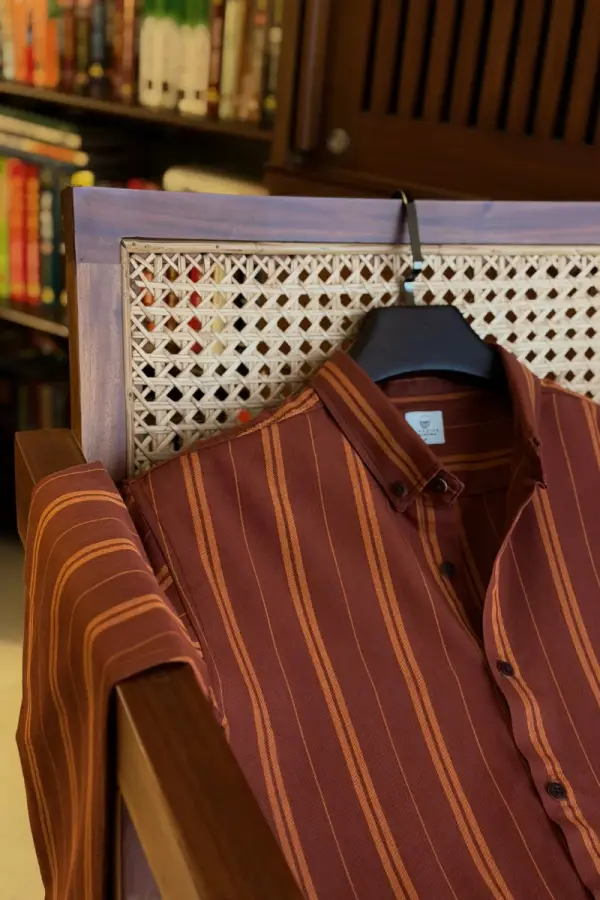 Rust Orange With Brunt Orange Stripe