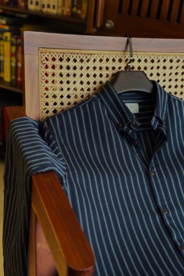 Deep Aegean Blue With Multi Stripe