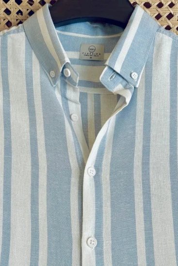 Soft Sky Blue With White Stripe