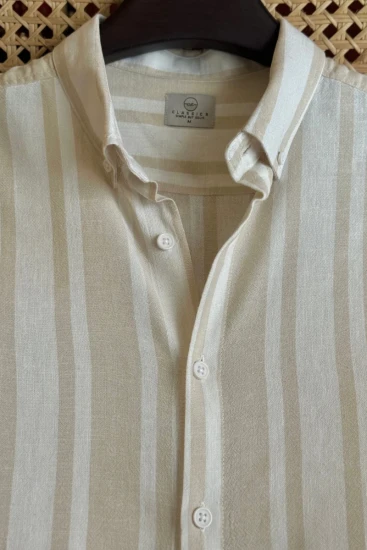 Warm Beige & Off-White Stripe