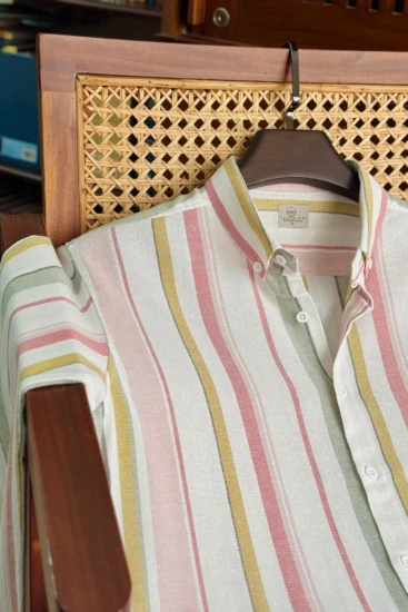 White with Multi Colour Stripe
