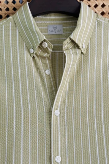 Soft Olive Green with white stripe