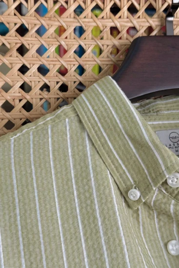 Soft Olive Green with white stripe