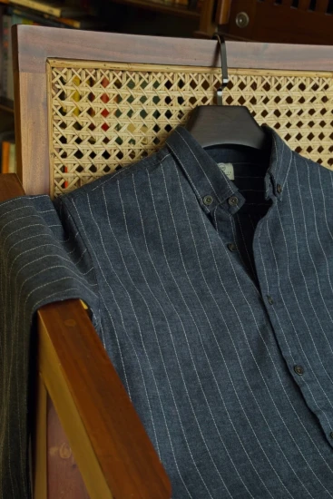 Indigo Blue with Brown Stripe