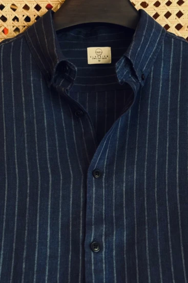 Navy Blue With Soft Blue Stripe