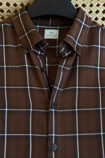 Chocolate Brown With White Navy Checks