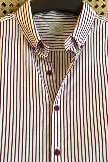 White & Burgundy Stripes