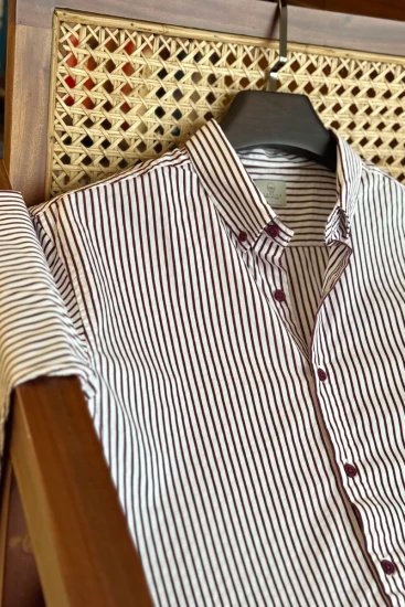 White & Burgundy Stripes