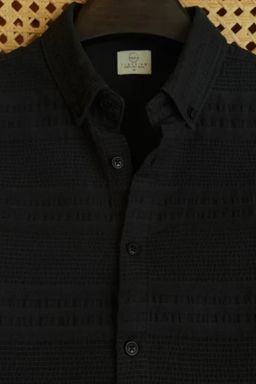 Textured Midnight Black Shirt
