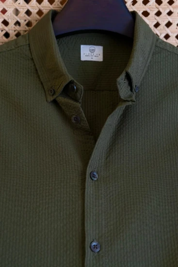 Textured Forest Olive Shirt