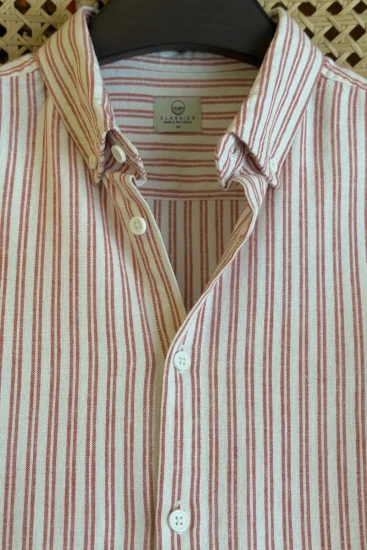 White with Deep Orange Stripes