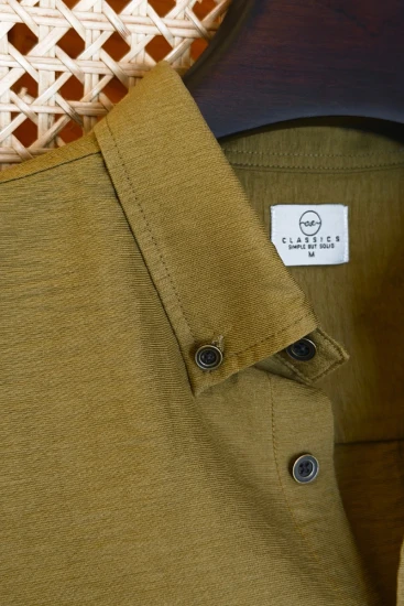 Muted Olive Brown Solid Shirt