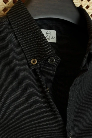 Black with Brown Pinstripe Shirt