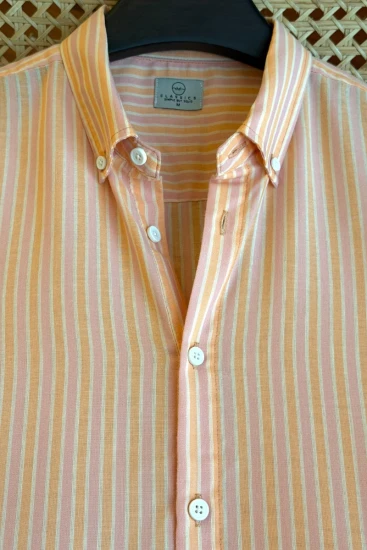Peach Orange Multi Stripe Shirt