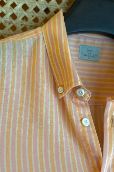 Peach Orange Multi Stripe Shirt