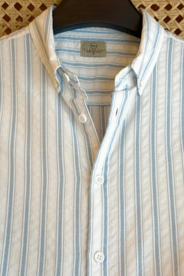 Sky Blue & White Stripe Shirt