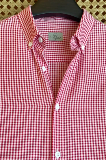 Red White Micro Check Shirt