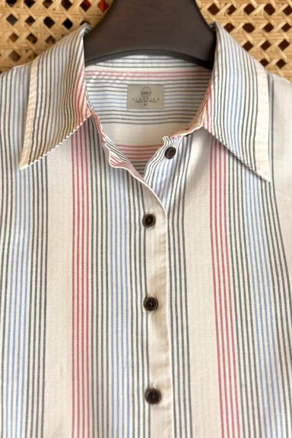 White With Multi Stripe