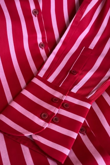 Red With Plum Purple Stripe