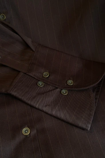 Deep Chocolate Brown with Golden Pinstripe