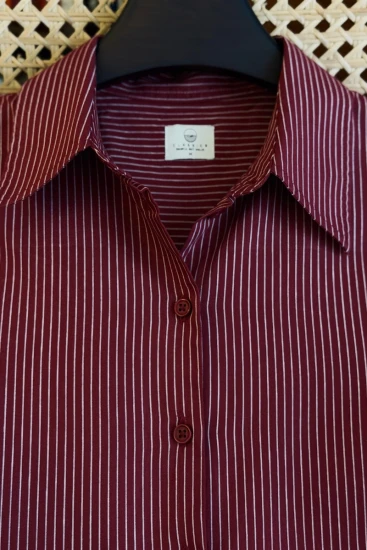 Maroon Wine With White Stripe