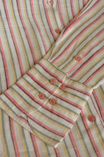 White with multi color stripe