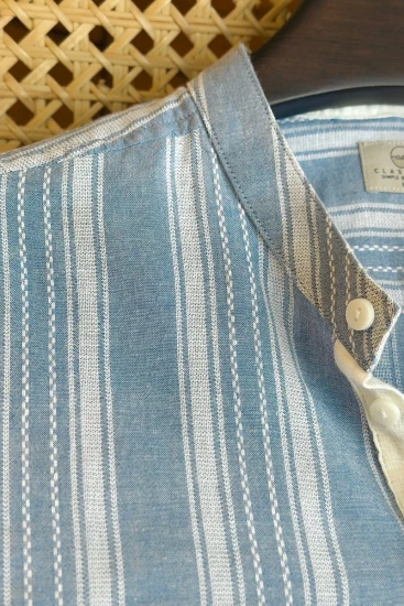 Dusty Sky Blue & White Stripe Katua